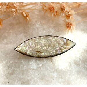 Mother of Pearl Marquise Vintage Sterling Silver Abalone Mini Victorian Brooch